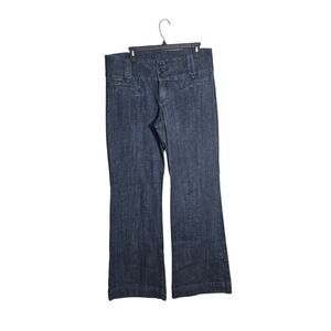 Common Genes Women's Mid-Rise Bootcut Jeans Size 12 Large Dark Blue Stretch